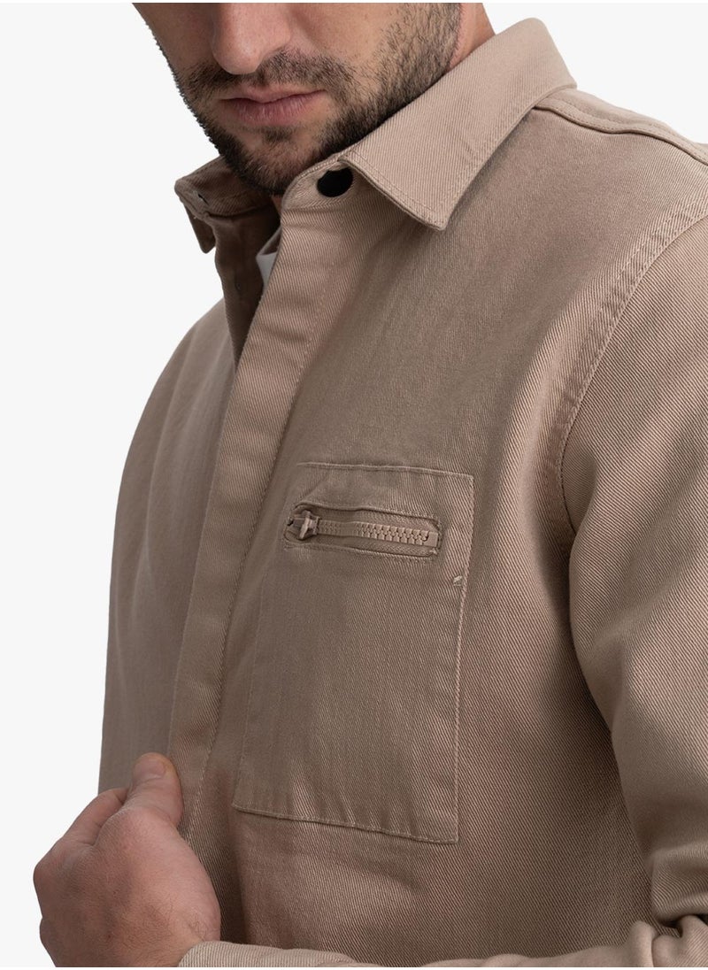 clever - Jacket Gabardine Stylish Men's Beige - Image 1