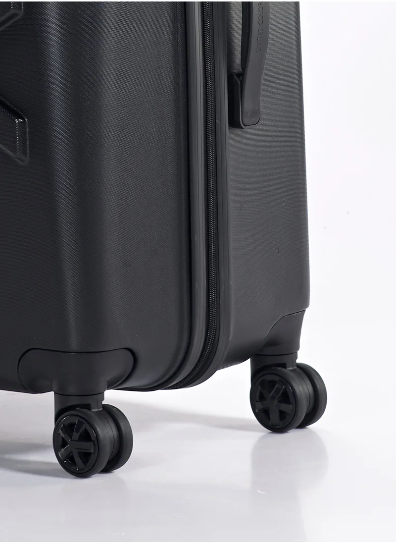 UNITED COLORS OF BENETTON BNTA-202 Set of 2 Luggage with TSA Lock | Material- Acrylonitrile Butadiene Styrene| Adjustable Trolley Handle | Smooth Dual Wheels 360degree rotation | 20/28 inch | Black