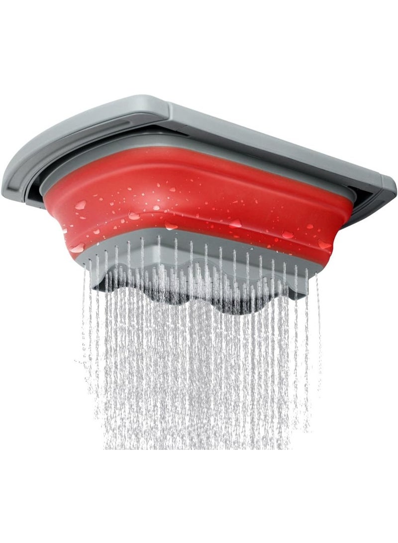 Foldable silicone colander with handle for the sink, a strainer for vegetables, pasta, meat, and fruits, practical and durable expandable design, easy to use and environmentally safe - plastic kitchen food strainer, foldable, for vegetables and fruits - strainer and dryer - food strainer basket with expandable handles over the sink for the kitchen, fruits, and vegetables for straining food and drying dishes (various colors) - Image 5