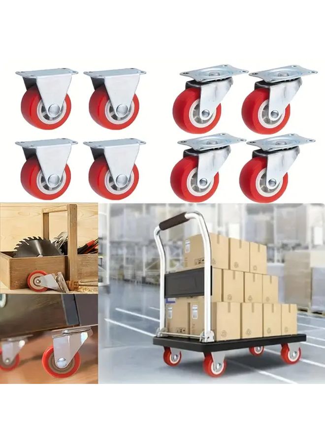 4Pcs Universal PVC Wheels 1 97 Inch Quiet Rotating Casters For Furniture Carts - Image 2