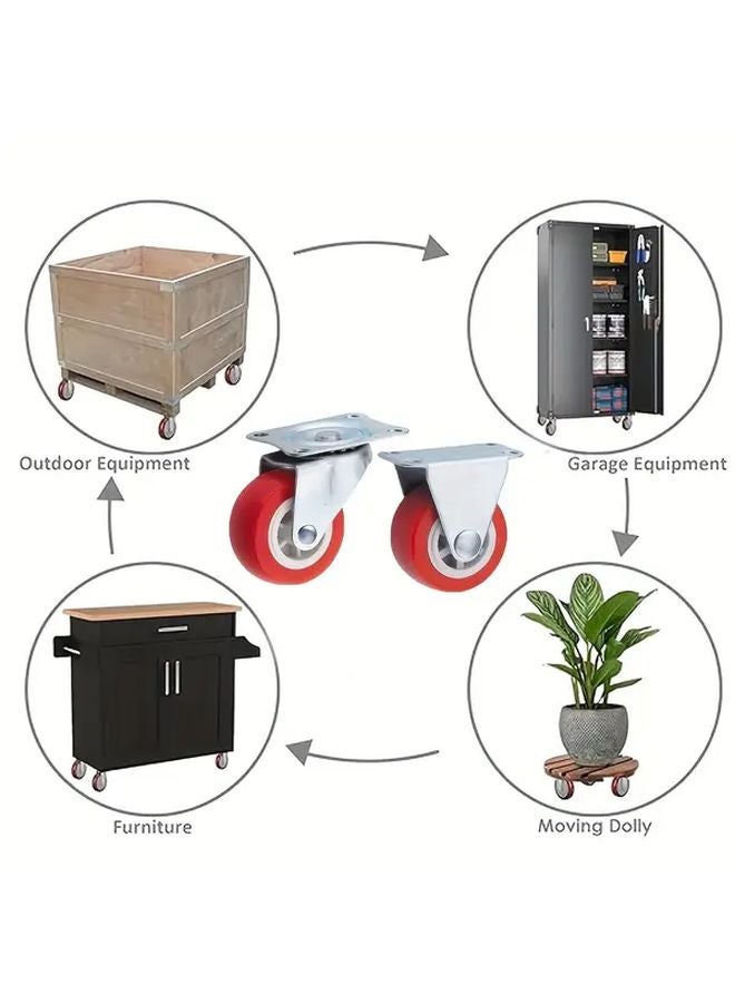 4Pcs Universal PVC Wheels 1 97 Inch Quiet Rotating Casters For Furniture Carts - Image 5