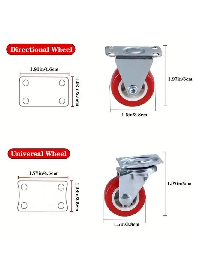 4Pcs Universal PVC Wheels 1 97 Inch Quiet Rotating Casters For Furniture Carts - Image 3