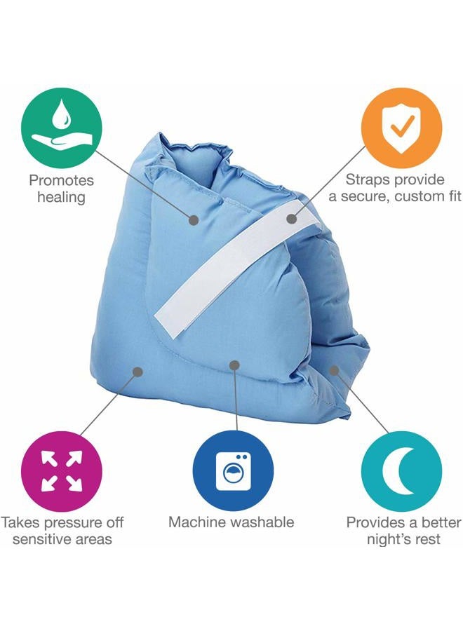 DMI وسادة واقية لكعب القدم لتخفيف الضغط عن القرح والقرحات، وسادة للقدم، مؤهلة لـ FSA HSA، قابلة للتعديل في الحجم، زرقاء، بيضاء، تباع كمجموعة من 2 - Image 2