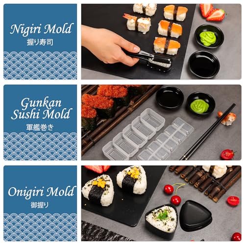 FUNGYAND Sushi Making Kit, 32-in-1 Complete Set with Bazooka Roller, Nigiri & Musubi Presses, Bamboo Mats, Knife, Peeler, Animal Rice Molds, Chopsticks & More – Perfect for Family Fun - Image 3