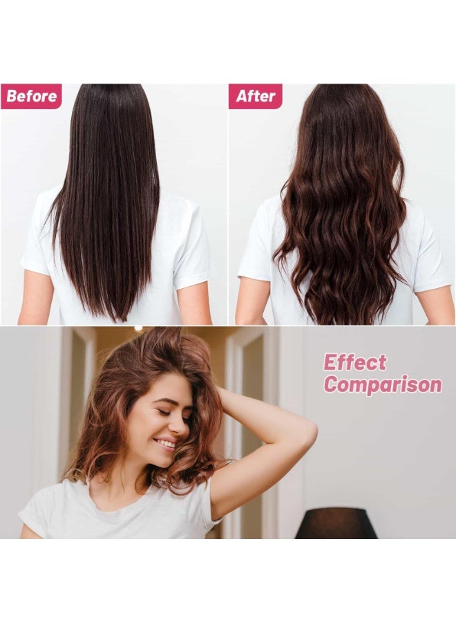 Rollers Hair Curlers, 24Pcs Set(12Pcs Jumbo Large Hair Rollers and 12 Pcs Hair Clips) for Long Thick Hair Volume,Self Grip Cling Sticky Curling Tools Salon Hairdressing Curlers Pink - Image 2
