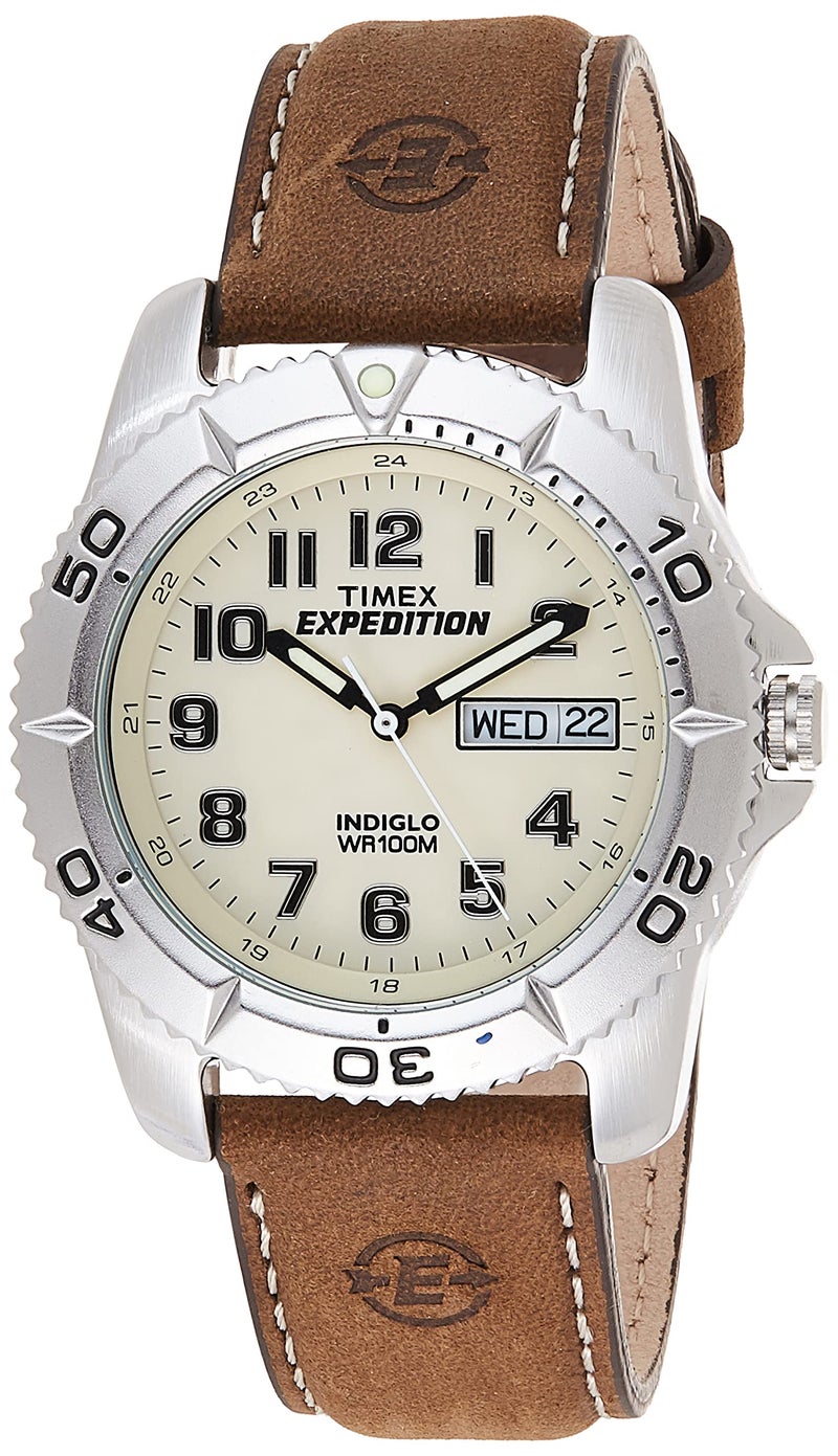 TIMEX ساعة تيمكس للرجال T46681 إكسبيديشن بحزام جلد بني تقليدي - Image 1