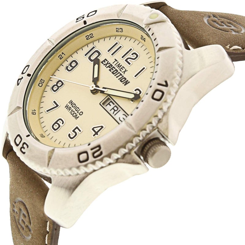 TIMEX ساعة تيمكس للرجال T46681 إكسبيديشن بحزام جلد بني تقليدي - Image 4