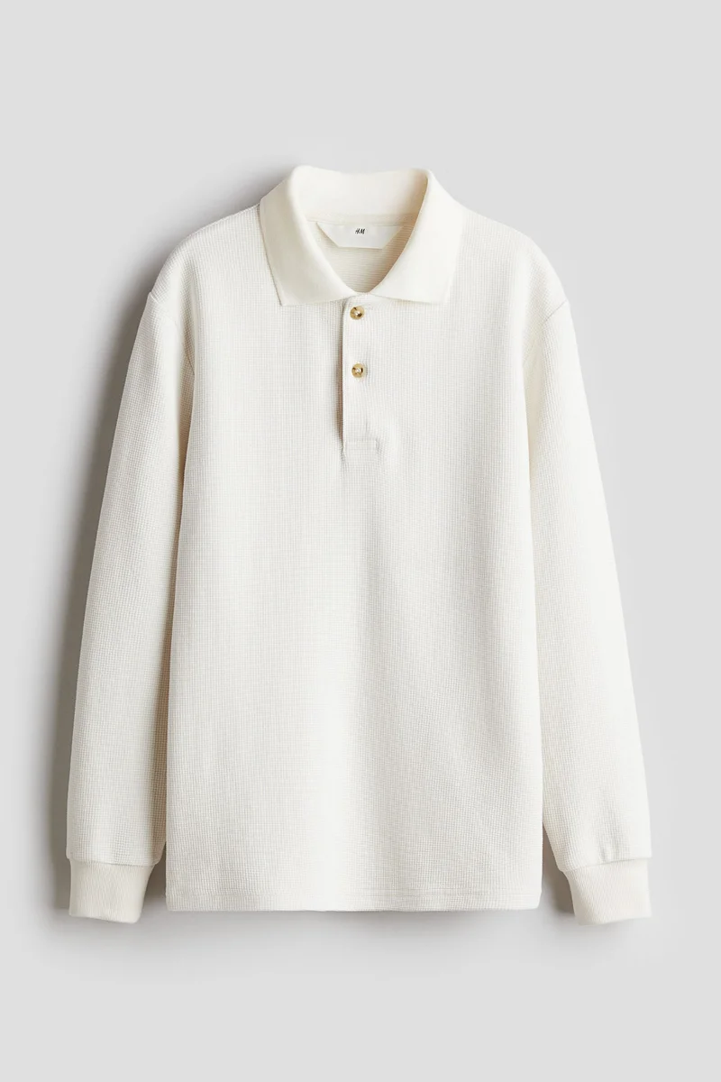 اتش اند ام Waffled Polo Shirt