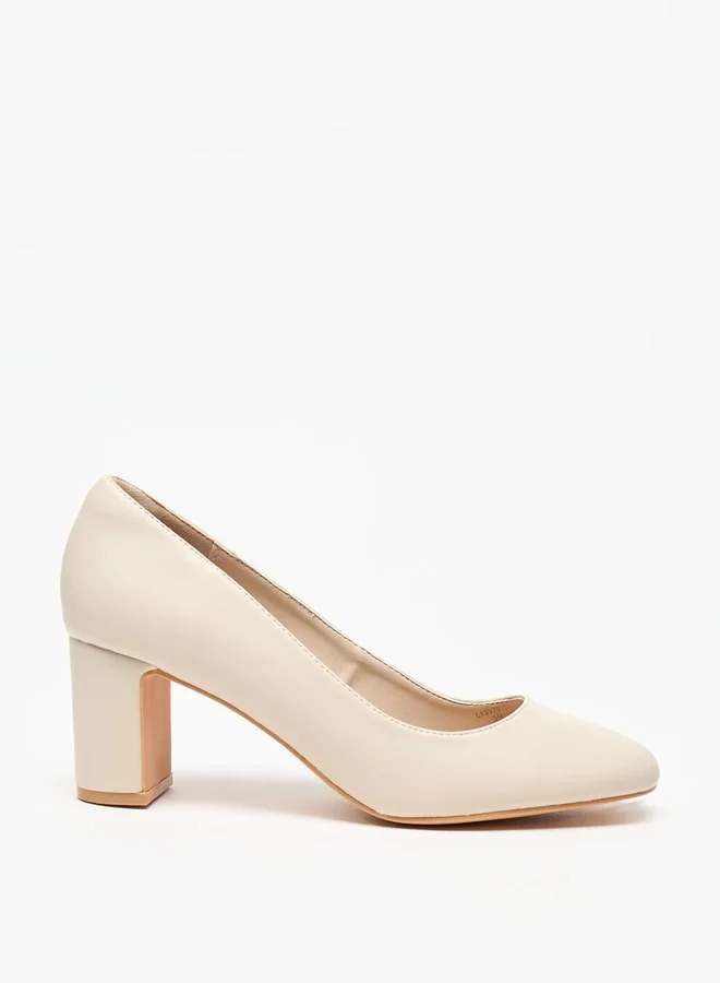Celeste Women's Solid Slip-On Shoes with Block Heels