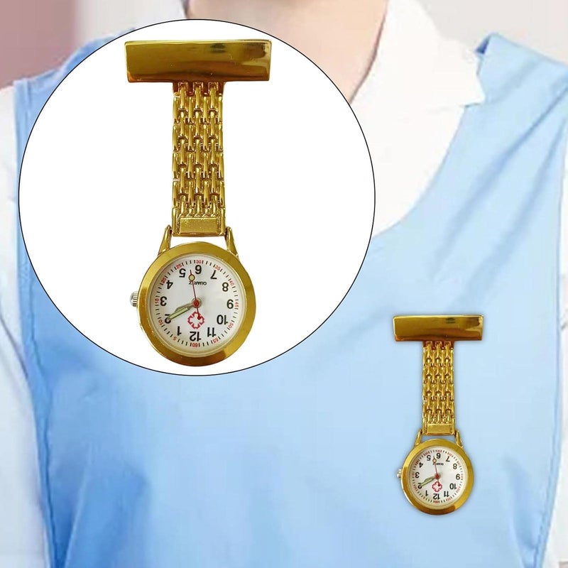 كلاراكو ساعة يد للممرضات، مشبك على طية صدر السترة، شارة معلقة، ساعة جيب كوارتز - Image 2