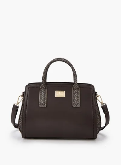 Flora Bella By Shoexpress Monogram Print Tote Bag with Detachable Strap