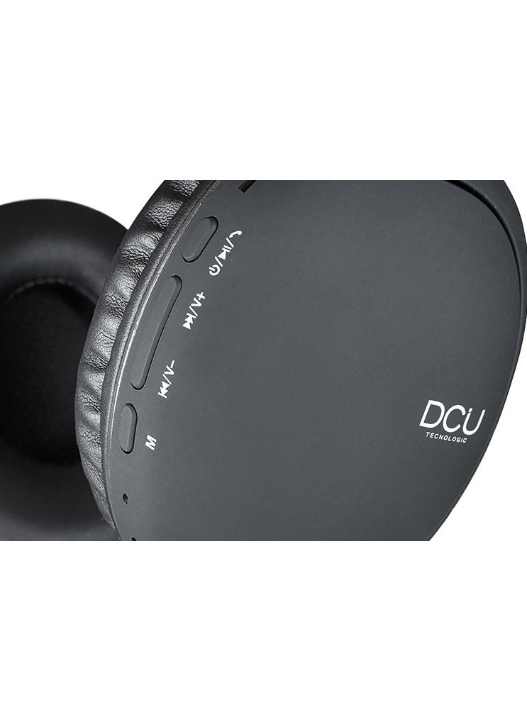 DCU TECNOLOGIC DCU Multifunction Bluetooth Wireless headphones Black, with Memory card slot, Passive Noise Cancellation, Soft and comfortable to ears.  - Image 3