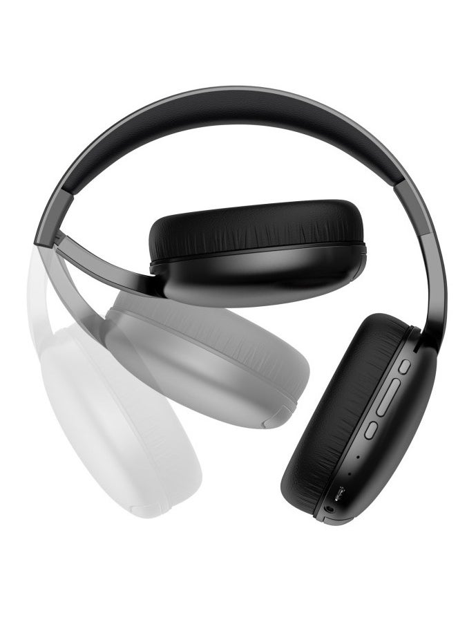 DCU TECNOLOGIC DCU Multifunction Bluetooth Wireless headphones Black, with Memory card slot, Passive Noise Cancellation, Soft and comfortable to ears.  - Image 2