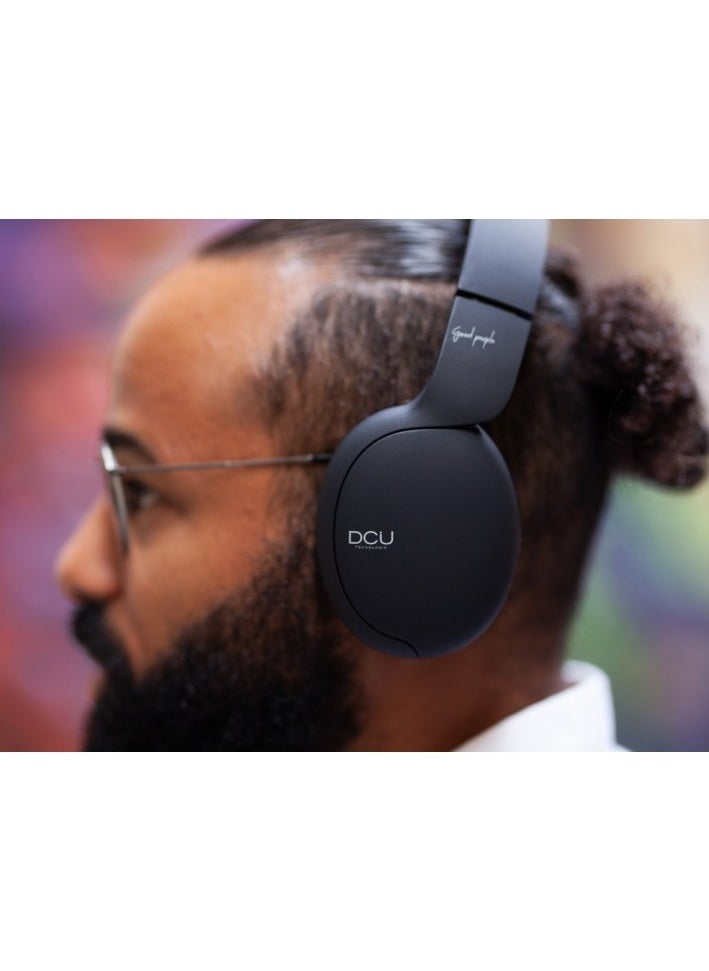 DCU TECNOLOGIC - DCU Multifunction Bluetooth Wireless headphones Black, with Memory card slot, Passive Noise Cancellation, Soft and comfortable to ears. - Image 1