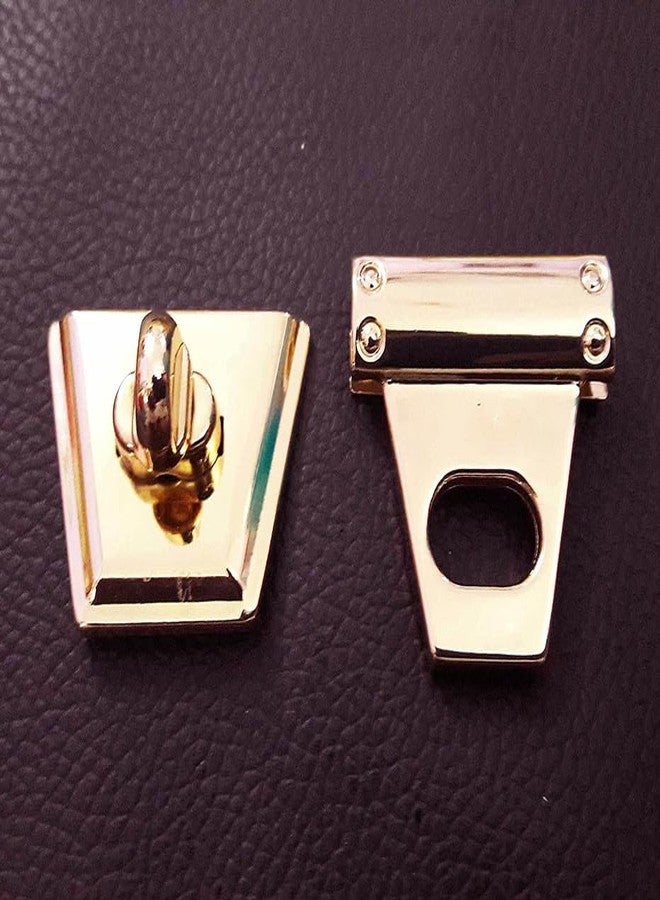 Nimida ® Triangle Turn Twist Purse Push Lock/Clasp/Closure for DIY Purses/Bags/Travel Bags/Handbags | Gold | Pack of 2 - Image 1
