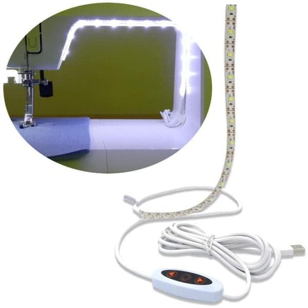 Madam Sew شريط إضاءة ماكينة الخياطة مادام سو | شريط إضاءة LED USB بطول 12 بوصة، أضواء بيضاء نظيفة لبراذر، جانومي، بيبي لوك، بف | قابل للتعتيم، سلك طاقة بطول 98 بوصة، ومشابك متضمنة - Image 1