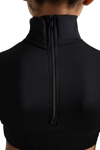 Capezio girls Girls' Turtleneck Long Sleeve Top athletic shirts, Black, 8 10 US - Image 3