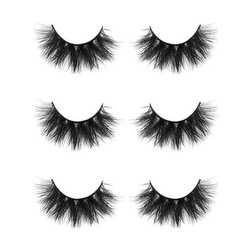 mikiwi 3D Mink Lashes, Mikiwi D390-3, 3 Pairs, Thick HandMade Full Strip Lashes, Cruelty Free, Luxury Makeup, 20mm mink eyeLashes (D390-3) - Image 2