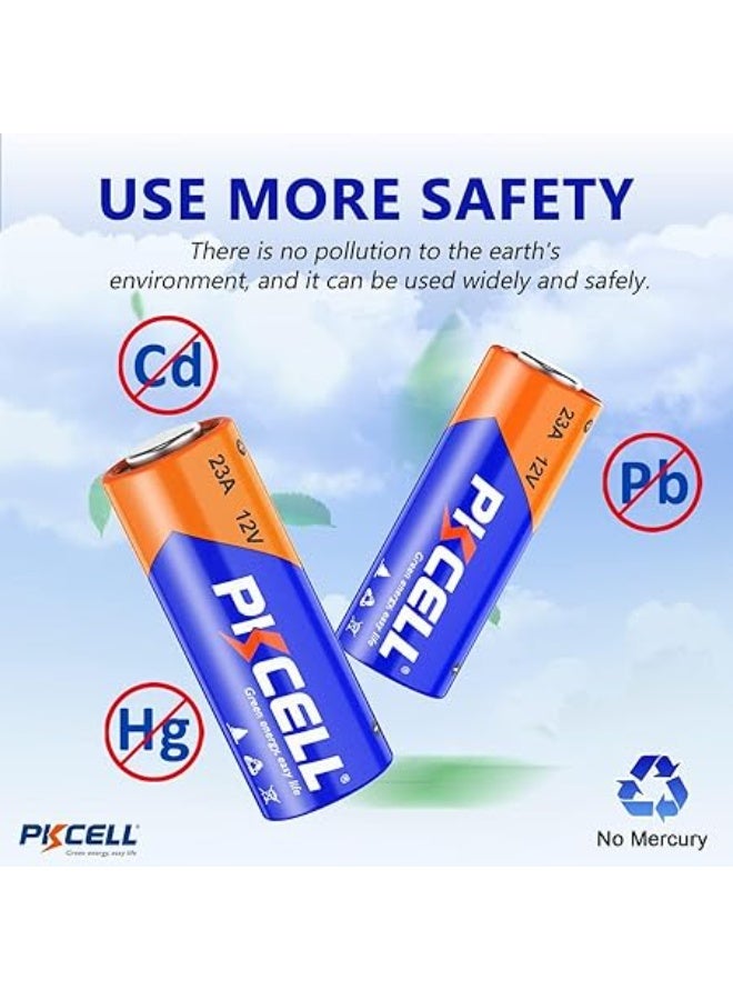 PKCELL MN21 A23 12V Alkaline Battery Pack of 5 | 23A 12 Volt Battery for Remote, Doorbell, Alarm & Garage Opener - Image 3