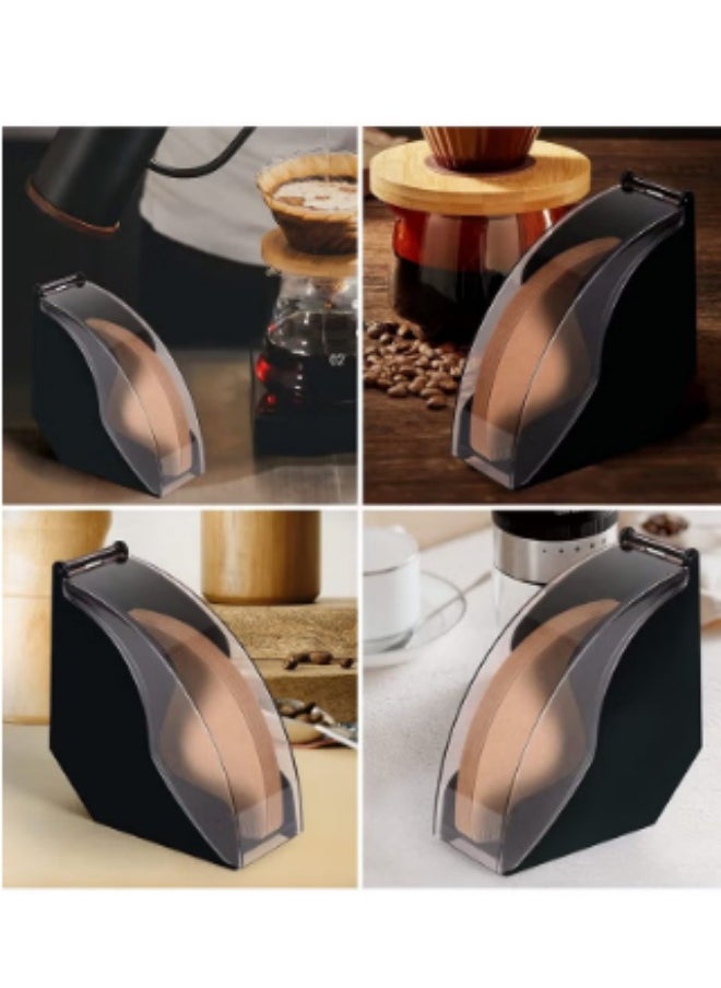 HALAMODO - Hand-Drip Coffee Filter Holder With Dust-Proof Cover,Coffee Filter Box Suit For #01,#02 And V60 Filter Paper Size, Storage Capacity of 100 Pcs Paper Filters - Image 1