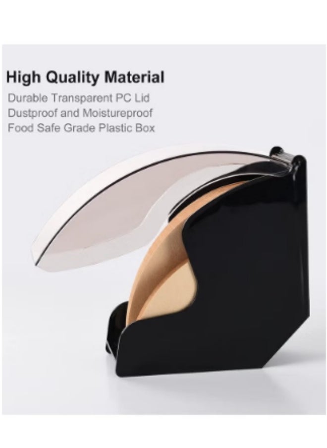 HALAMODO - Hand-Drip Coffee Filter Holder With Dust-Proof Cover,Coffee Filter Box Suit For #01,#02 And V60 Filter Paper Size, Storage Capacity of 100 Pcs Paper Filters - Image 1