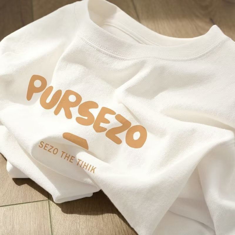 Letter Printed Short-Sleeved Girls T-Shirt 2024 Style Personalized Round Neck Loose Niche Design Top - Image 3