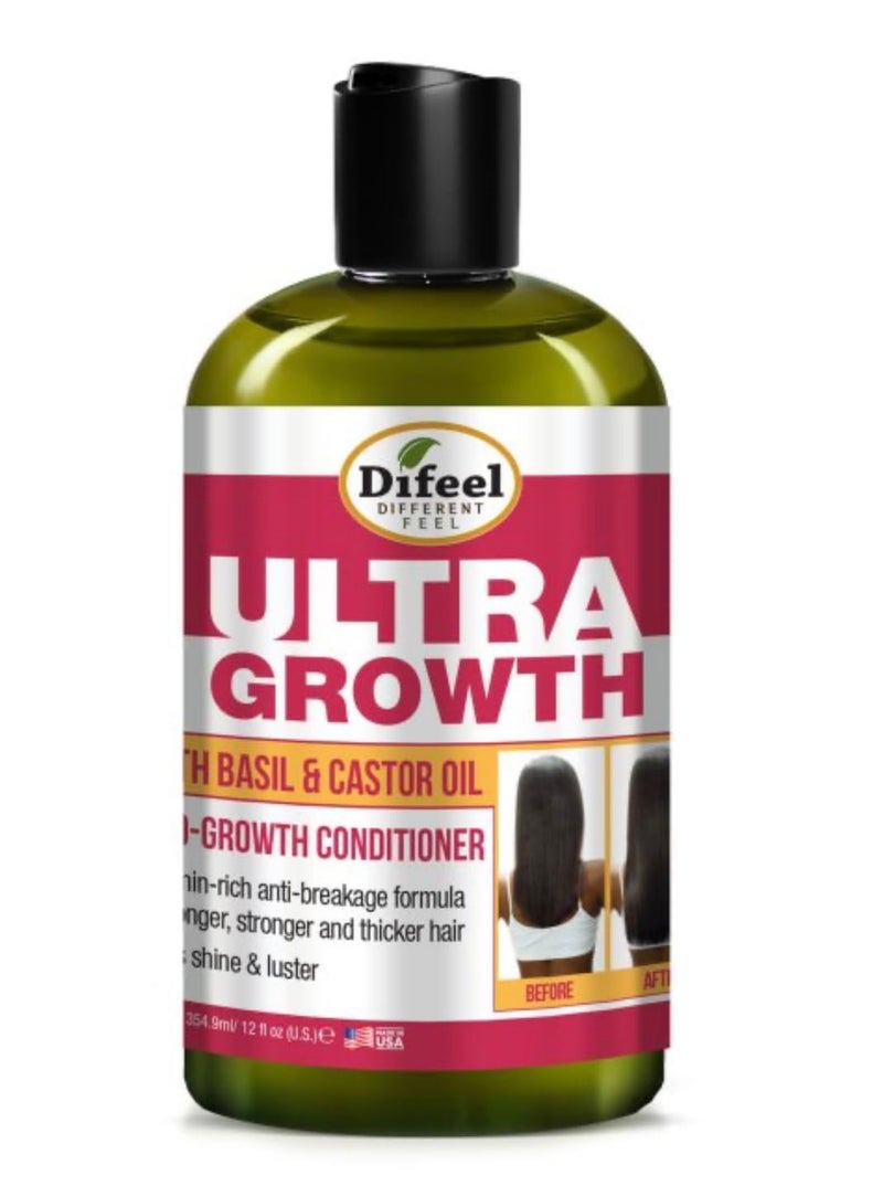Difeel Ultra Growth Basil Castor Oil Pro Growth Conditioner 12 oz