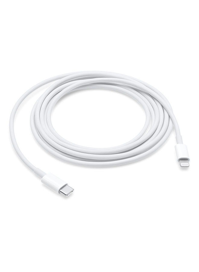 High quality and full compatibility with a 1 meter white Lightning to USB-C cable