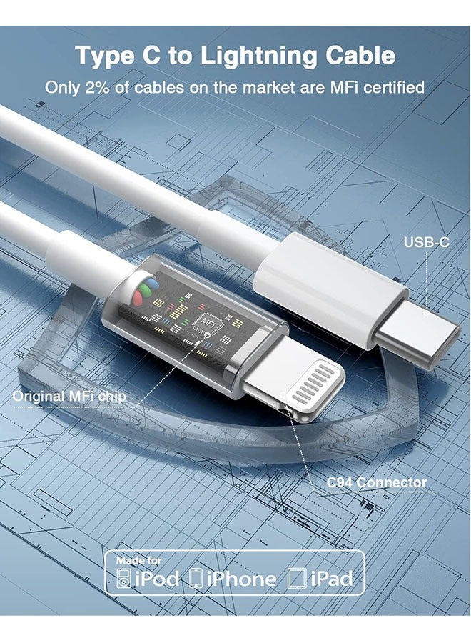 High quality and full compatibility with a 1 meter white Lightning to USB-C cable