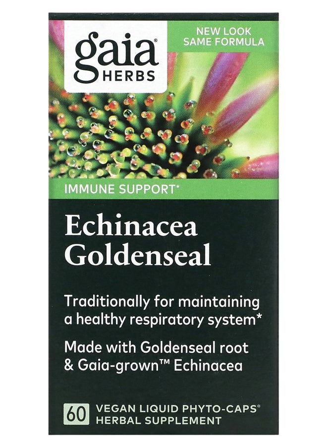 Gaia Herbs Echinacea Goldenseal 60 Vegan Liquid Phyto-Caps 