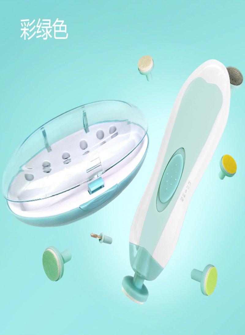Factory direct multi-functional baby electric nail polisher baby nail clipper set baby nail polisher set logo Tiff Green - Image 4