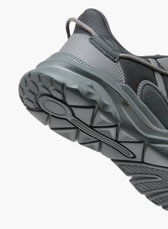 Oaklan by Shoexpress GREY Panelled Sports Shoes with Lace-Up Closure and Pull-Tab for Men | Best Price UAE