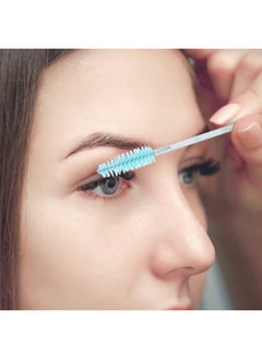 g2plus 100Pcs Crystal Mascara Wands Disposable Eyelash Eyebrow Spoolie Brush For Makeup Eyelash Extensions (Blue+Pink)  - Image 5