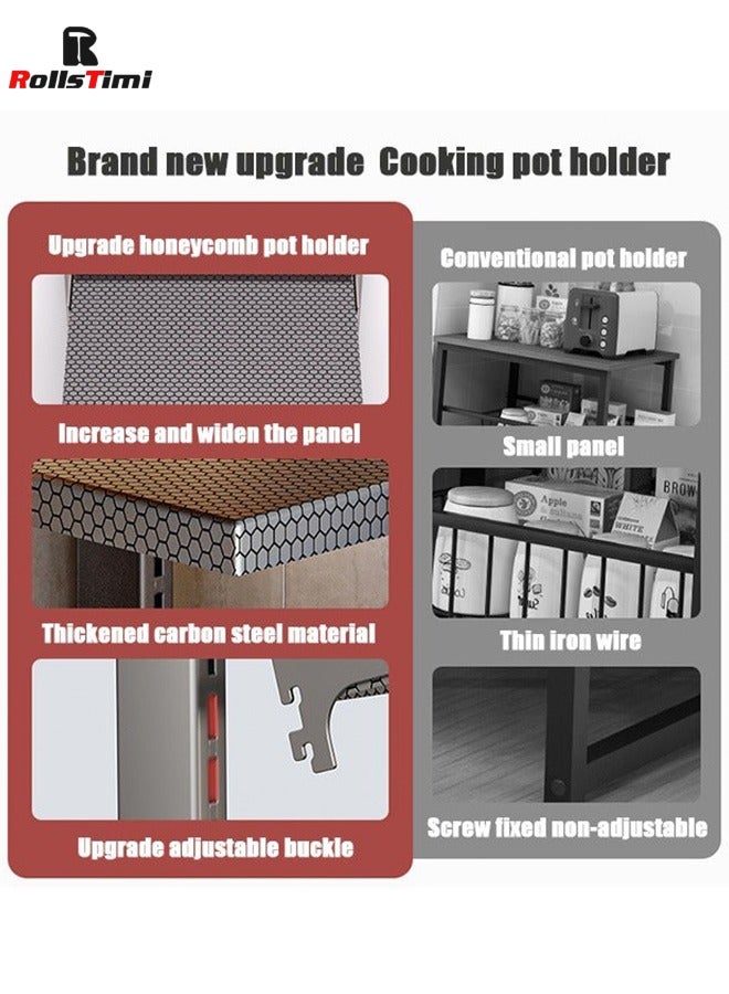 رولستيمي قابل للتعديل المطبخ تخزين رف أوعية-الفولاذ المقاوم للصدأ ، 3-طبقة زائد 2-طبقة تحت بالوعة مجلس الوزراء المنظم ، كونترتوب و الطابق تخزين الزاوية الرف ، أسود - Image 3