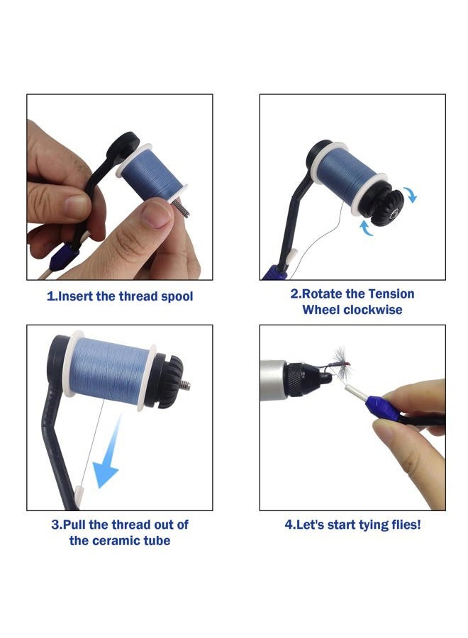 EUPHENG 2PCS Disc Drag Bobbin Holder Essential and Lightweight Fly Tying Bobbin Holder Ceramic Bobbins Fly Tying Tools Fly Fishing Lure Making Accessories - Image 5