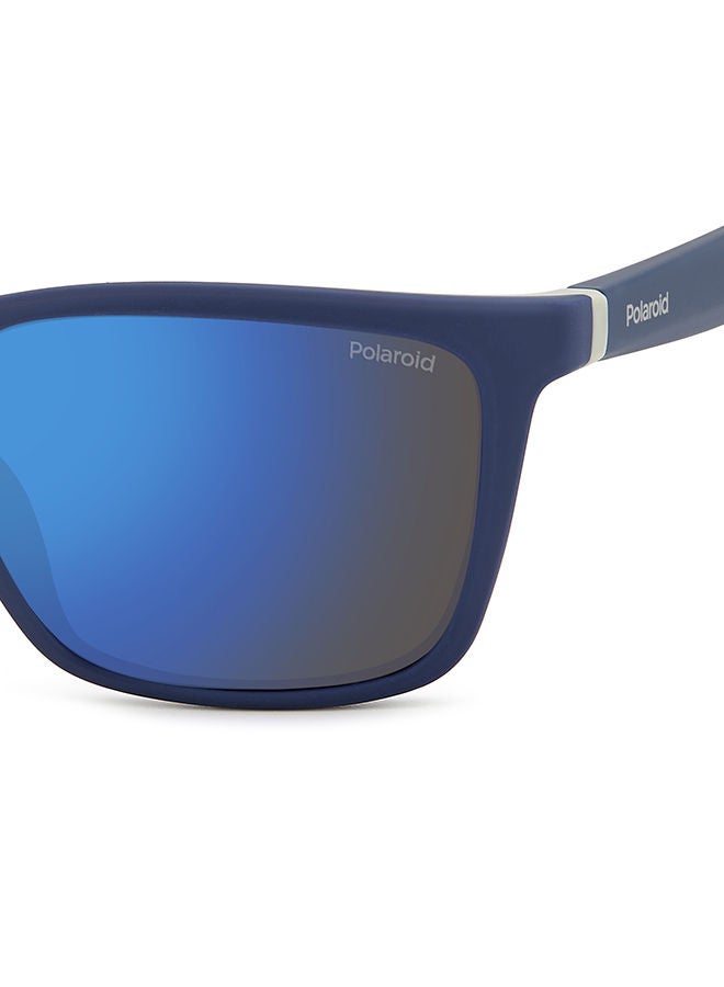 Polaroid نظارة شمسية مربعة للرجال بحماية من الأشعة فوق البنفسجية - Pld 2126/S أزرق رمادي 58 - مقاس العدسة 58 مم - Image 5