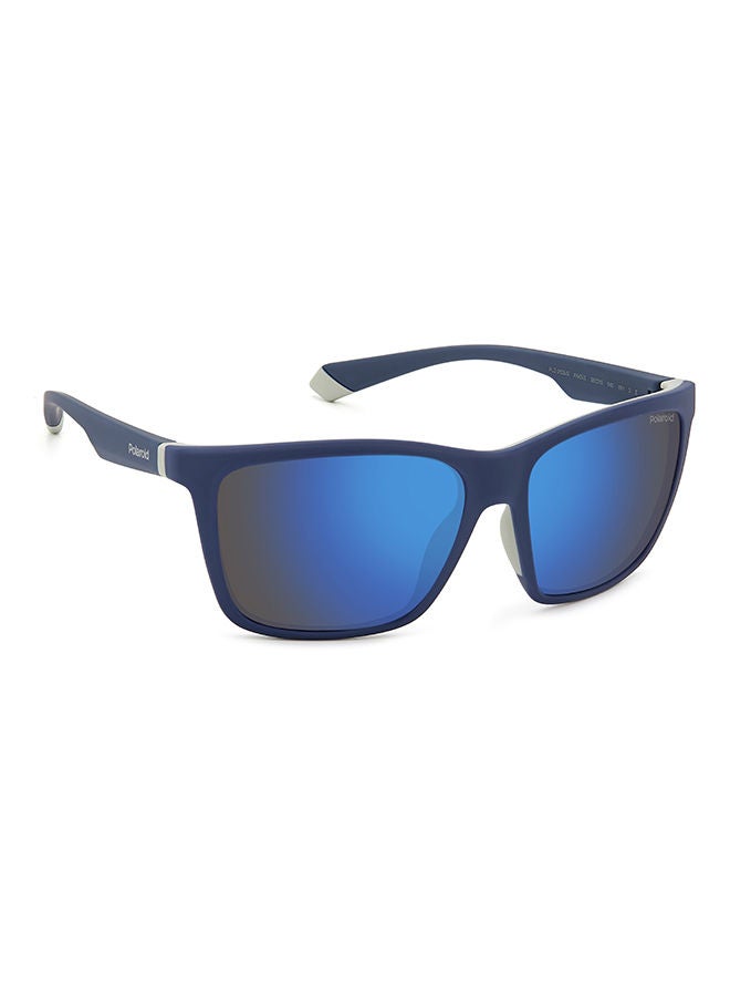 Polaroid نظارة شمسية مربعة للرجال بحماية من الأشعة فوق البنفسجية - Pld 2126/S أزرق رمادي 58 - مقاس العدسة 58 مم - Image 2