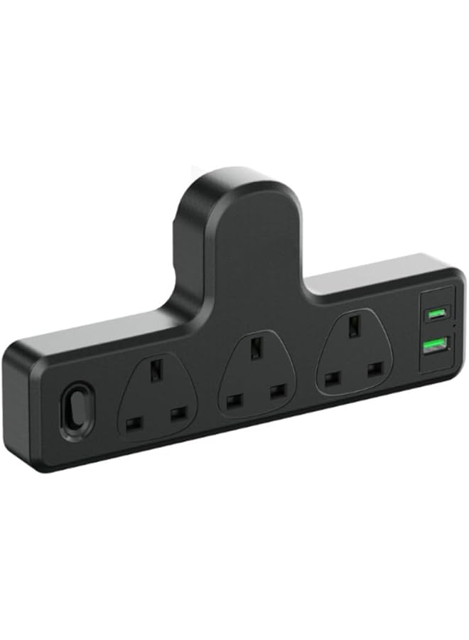 PROMASS Multi Plug Wall Extension Board 2500W USB wall Socket with Type C 3 AC Port 2 USB Electrical Outlet Universal Plug Adapter Charging Station for Household and Office Appliances for Multiple Devices