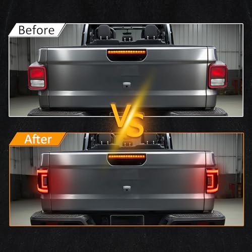 RoadandLord Gladiator JT Tail Lights, LED Tail Lights Compatible with 2020-25 Jeep Gladiator JT, JT Flush Mount LED TailLights Reverse Turn Signal Running Lamps Rear Light (versions without blind spot monitors) - Image 3