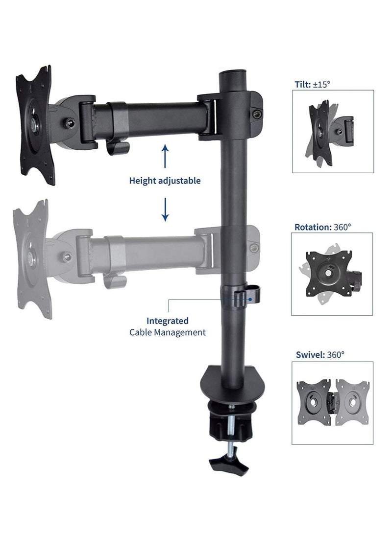 Single Monitor Fully Adjustable Computer Desk Mount 17-32'' Articulating Stand For 17 inch LCD Screen up to 32 Inch VESA 75 x 75 Loading capacity 7kg - Image 3