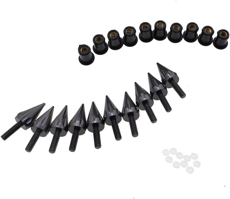 PROCNC Motorcycle Spike Windshield Bolts Screw Nuts Fit For Honda CBR 600rr 1000rr for Suzuki GSXR 600 750 1000 for Yamaha R1 R6 R6s for Kawasaki ZX6R ZX9R ZX10R ZX12 (Black) - Image 3