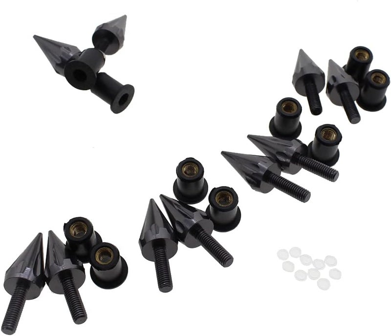 PROCNC Motorcycle Spike Windshield Bolts Screw Nuts Fit For Honda CBR 600rr 1000rr for Suzuki GSXR 600 750 1000 for Yamaha R1 R6 R6s for Kawasaki ZX6R ZX9R ZX10R ZX12 (Black) - Image 5