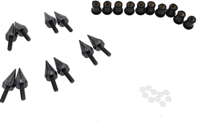 PROCNC Motorcycle Spike Windshield Bolts Screw Nuts Fit For Honda CBR 600rr 1000rr for Suzuki GSXR 600 750 1000 for Yamaha R1 R6 R6s for Kawasaki ZX6R ZX9R ZX10R ZX12 (Black) - Image 4