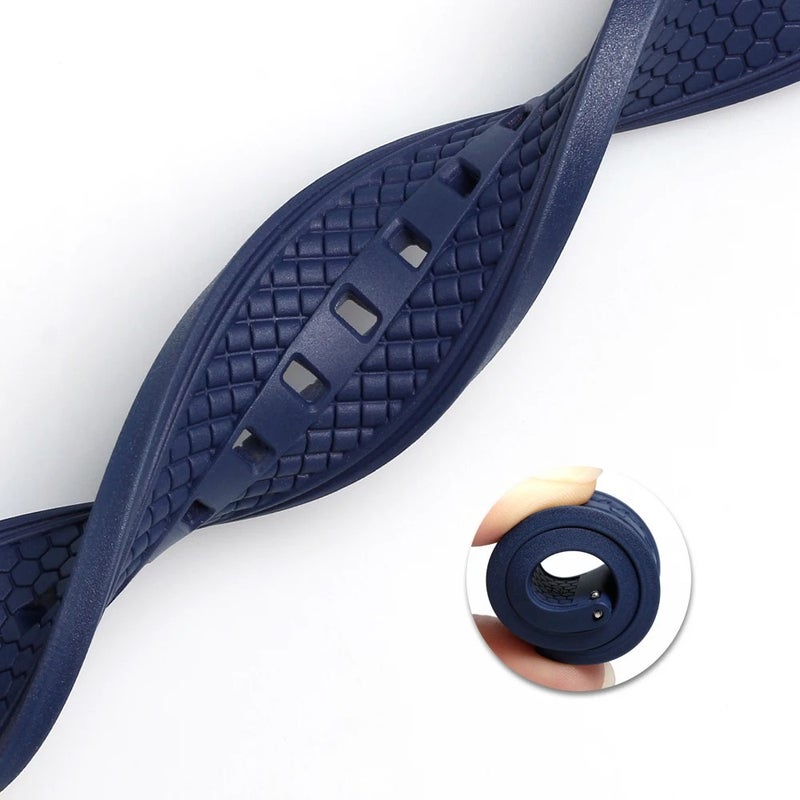 Bluejw 18/19/20/21/22/24mm FKM Rubber Watch Strap Replacement – Breathable Sports Band for Smartwatches and Fitness Trackers - Image 4