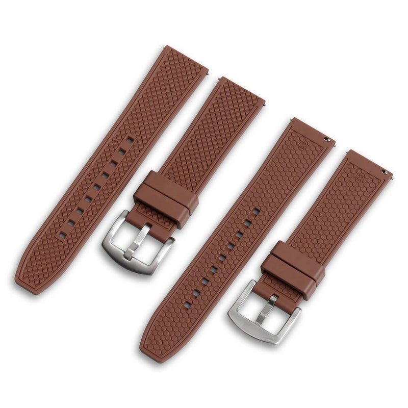 Bluejw 18/19/20/21/22/24mm FKM Rubber Watch Strap Replacement – Breathable Sports Band for Smartwatches and Fitness Trackers - Image 1