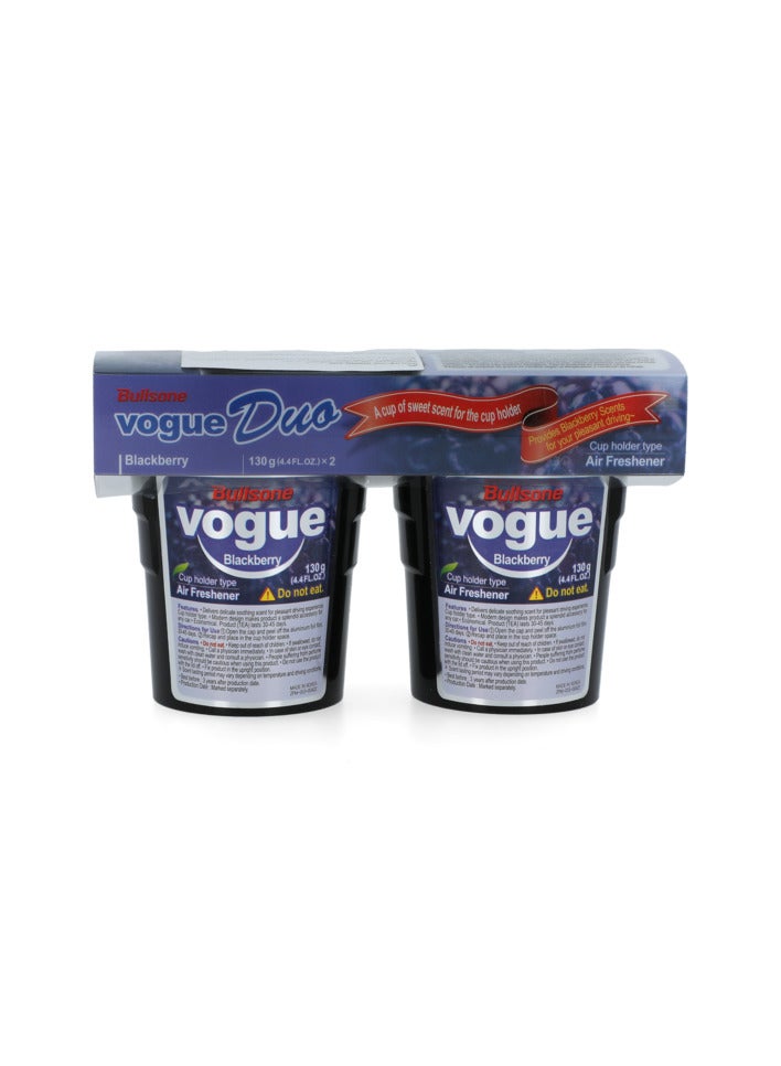 Bullsone 2-Piece Vogue Blackberry Scented  Cup Holder Type Car Air Freshener 130g - Image 1
