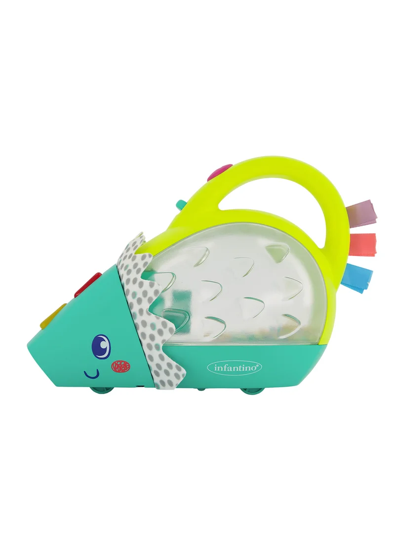 infantino Push And Pop Musical Light-Up Mini-Vac Hedgehog Toy with Music, Lights,Sounds And Buttons From 6 Months and Above - Multicolour