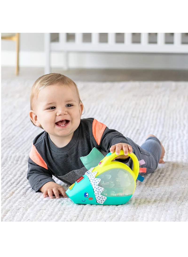 infantino Push And Pop Musical Light-Up Mini-Vac Hedgehog Toy with Music, Lights,Sounds And Buttons From 6 Months and Above - Multicolour