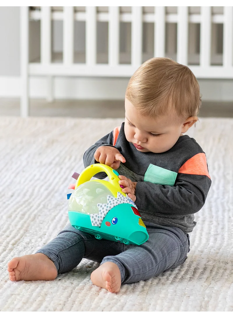 infantino Push And Pop Musical Light-Up Mini-Vac Hedgehog Toy with Music, Lights,Sounds And Buttons From 6 Months and Above - Multicolour