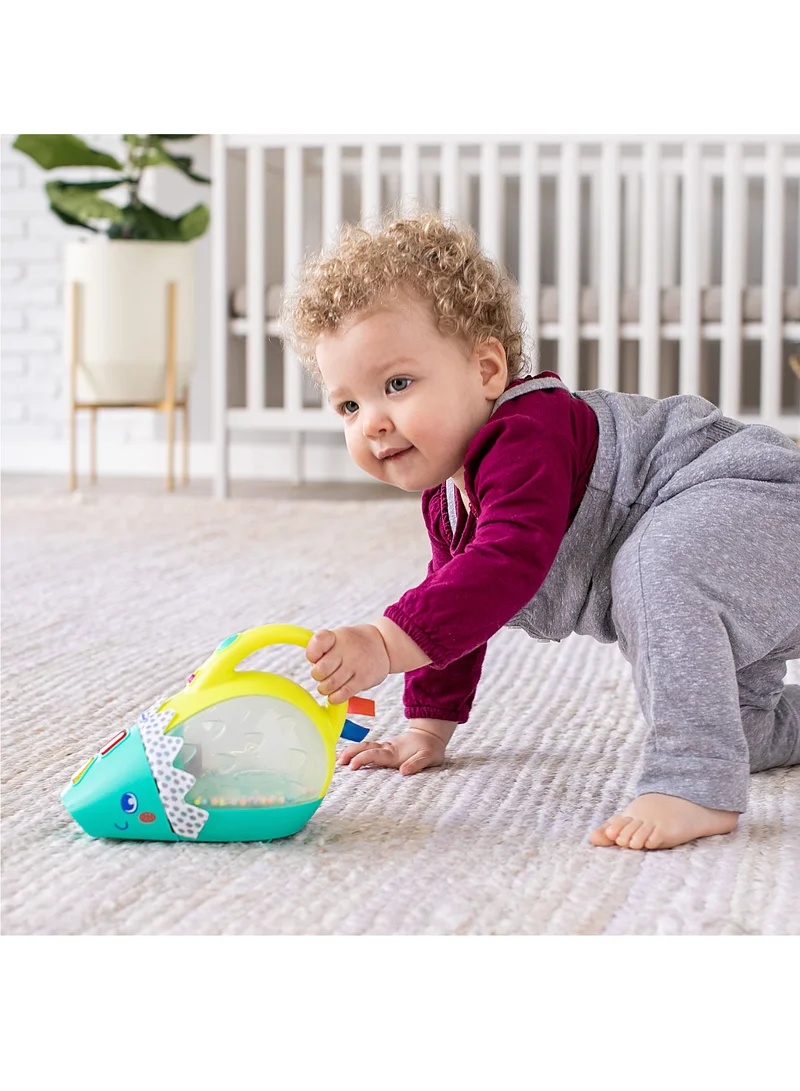 infantino Push And Pop Musical Light-Up Mini-Vac Hedgehog Toy with Music, Lights,Sounds And Buttons From 6 Months and Above - Multicolour